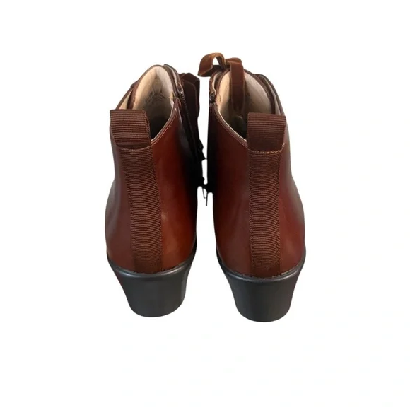 Alegria Eliza Leather Ankle Boots Brown Velvet Lace Up Comfort Shoes - Picture 3 of 5